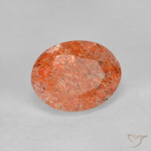 Pedra do Sol Toranja Laranja Natural 1.41ct, oval, Translúcido
