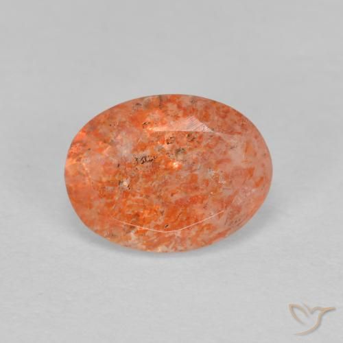1.26ct Natural laranja avermelhado Pedra do Sol, oval, Translúcido
