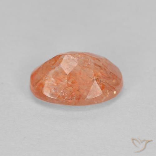 Pedra do Sol laranja avermelhado Natural 1.26ct, oval, Translúcido