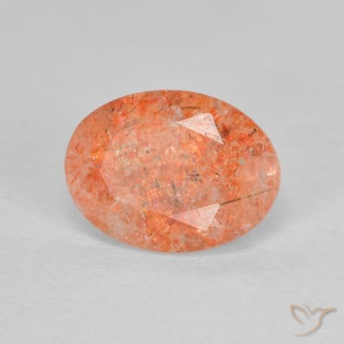 Pedra do Sol laranja avermelhado Natural 1.34ct, oval, Translúcido