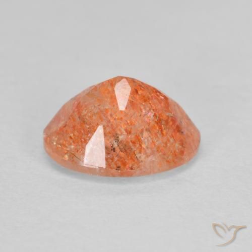 Pedra do Sol laranja avermelhado Natural 1.34ct, oval, Translúcido