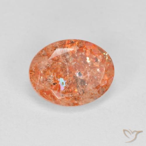 Pedra do Sol gengibre laranja Natural 1.22ct, oval, Translúcido