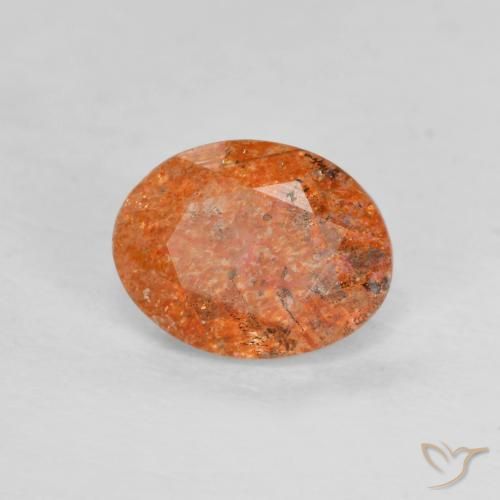 Pedra do Sol Laranja Médio Natural 1.30ct, oval, Translúcido