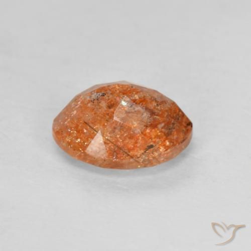 Pedra do Sol Laranja Médio Natural 1.30ct, oval, Translúcido