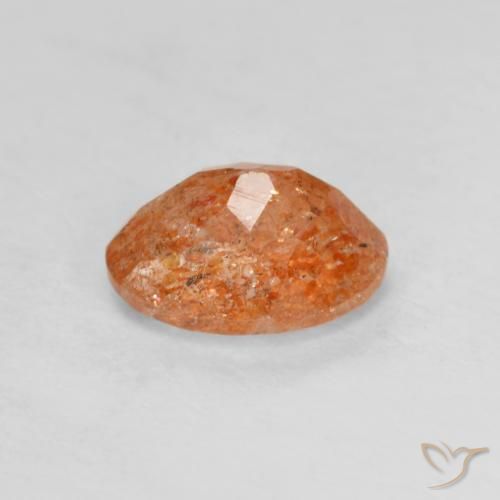 Pedra do Sol laranja avermelhado Natural 1.25ct, oval, Translúcido