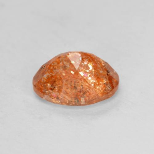 Pedra do sol laranja natural 1,27ct, corte oval, translúcido