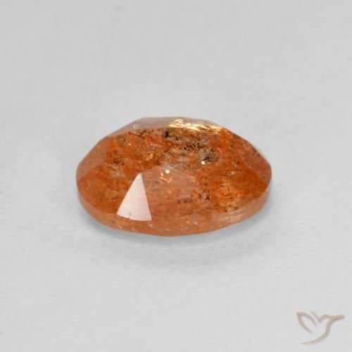 Pedra do Sol laranja avermelhado Natural 1.31ct, oval, Translúcido