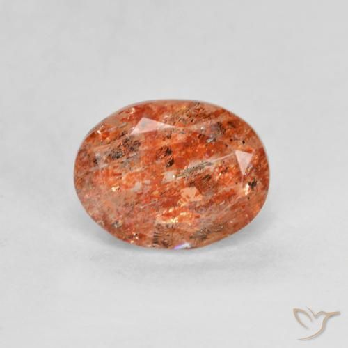1.53ct Natural laranja quente Pedra do Sol, oval, Translúcido