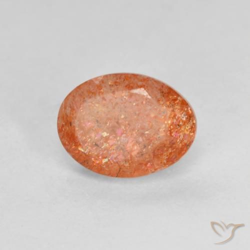 Pedra do Sol Laranja Médio Natural 1.35ct, oval, Translúcido