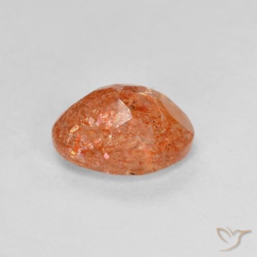 Pedra do Sol Laranja Médio Natural 1.35ct, oval, Translúcido