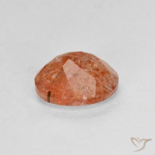 Pedra do Sol laranja avermelhado Natural 1.30ct, oval, Translúcido