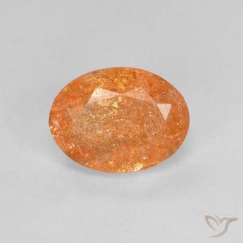 1.44ct Natural Laranja Profundo Pedra do Sol, oval, Translúcido