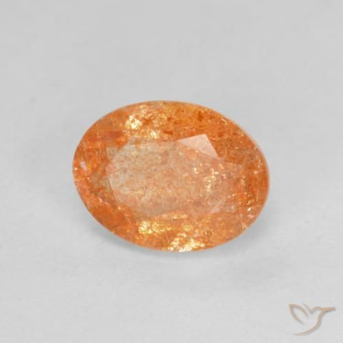 Pedra do Sol Laranja Profundo Natural 1.44ct, oval, Translúcido