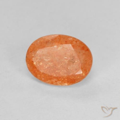Pedra do Sol Laranja Médio Natural 1.34ct, oval, Translúcido