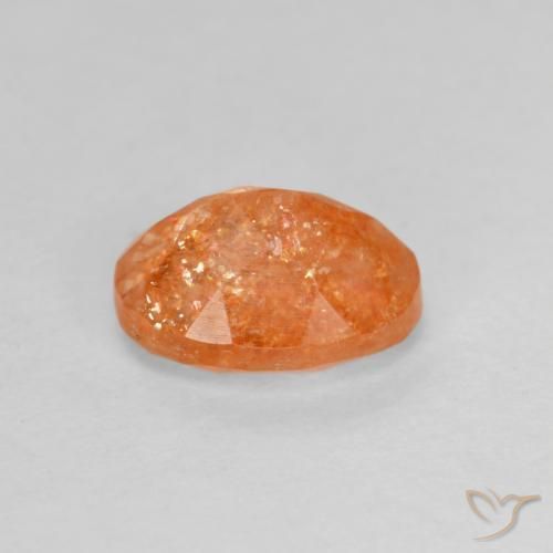 Pedra do Sol Laranja Médio Natural 1.34ct, oval, Translúcido