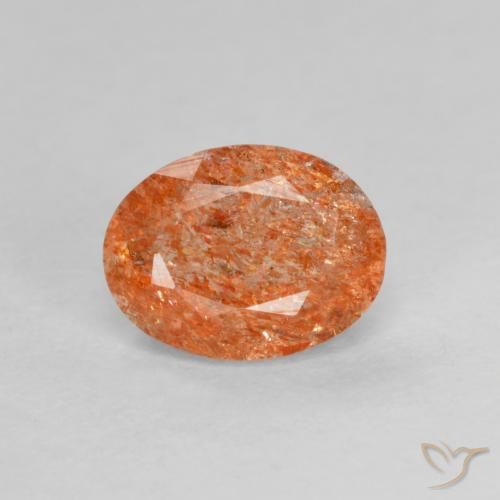 1.31ct Natural laranja quente Pedra do Sol, oval, Translúcido