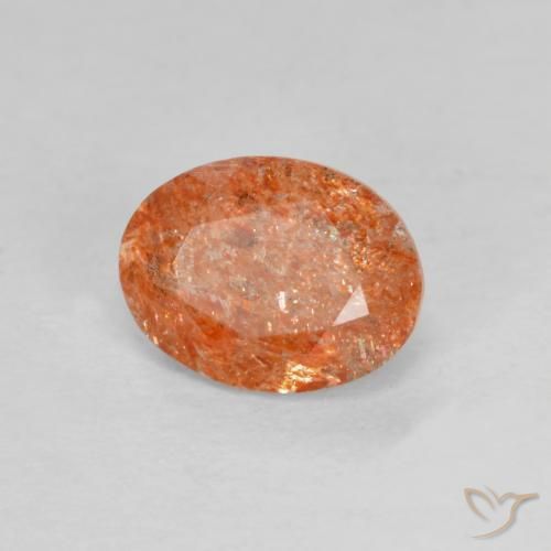 Pedra do Sol laranja quente Natural 1.31ct, oval, Translúcido