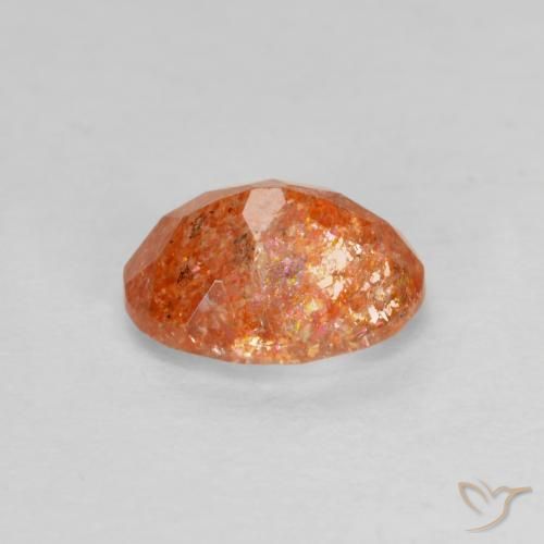 Pedra do Sol laranja quente Natural 1.31ct, oval, Translúcido