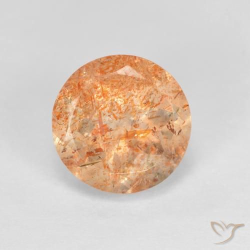 1.42ct Natural Laranja Pêssego Claro Pedra do Sol, Redondo, Transparente