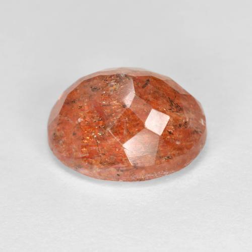 Pedra do sol laranja natural 3,78ct, corte oval, transparente