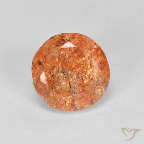 1.33ct Natural gengibre laranja Pedra do Sol, Redondo, Translúcido