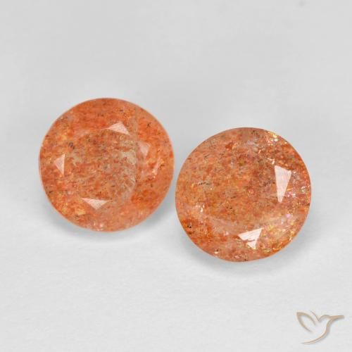 Pedras preciosas de Pedra do Sol Laranja Médio natural de 2.75 ct, Redondo, Translúcido