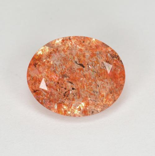 Pedra do sol laranja natural 3,15ct, corte oval, transparente