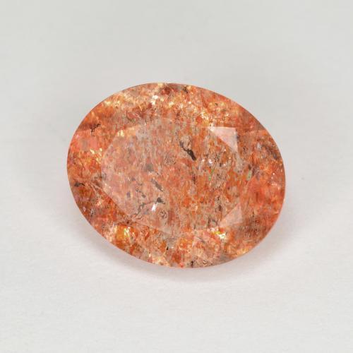 Pedra do sol laranja natural 3,15ct, corte oval, transparente