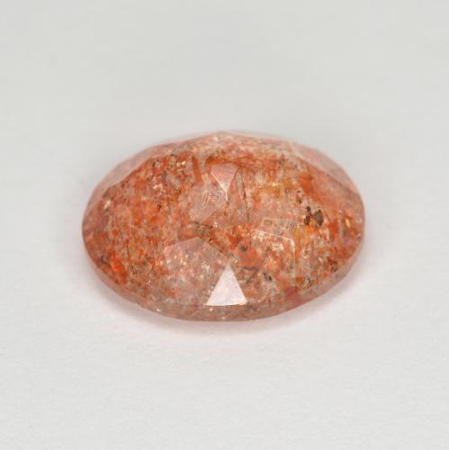 Pedra do sol laranja natural 3,15ct, corte oval, transparente
