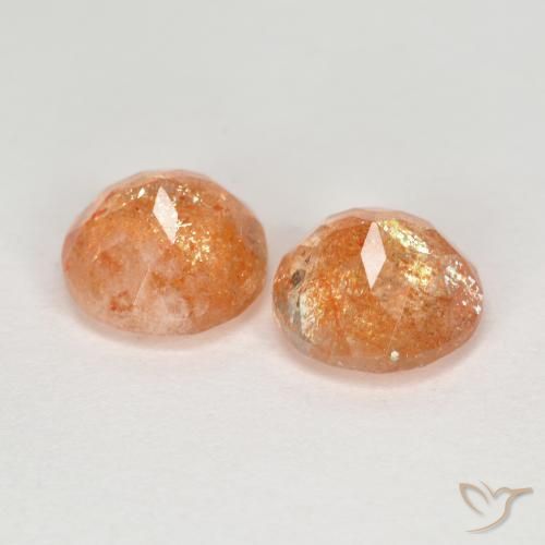 Pedras preciosas de Pedra do Sol Laranja Médio-Claro natural de 2.69 ct, Redondo, Transparente