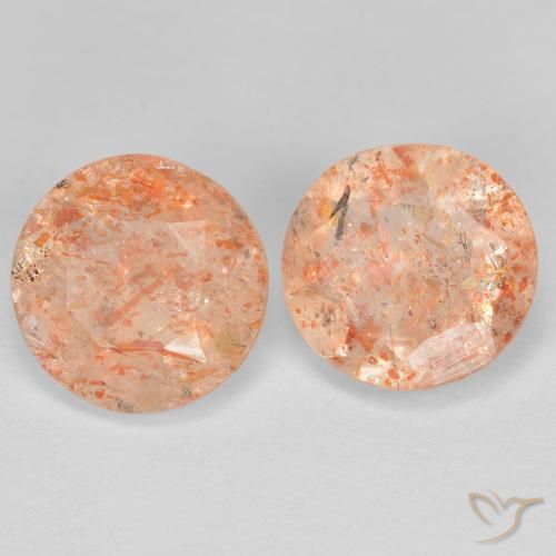 Pedras preciosas de Pedra do Sol Laranja claro natural de 2.05 ct, Redondo, Transparente