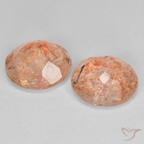 Pedras preciosas de Pedra do Sol Laranja claro natural de 2.05 ct, Redondo, Transparente