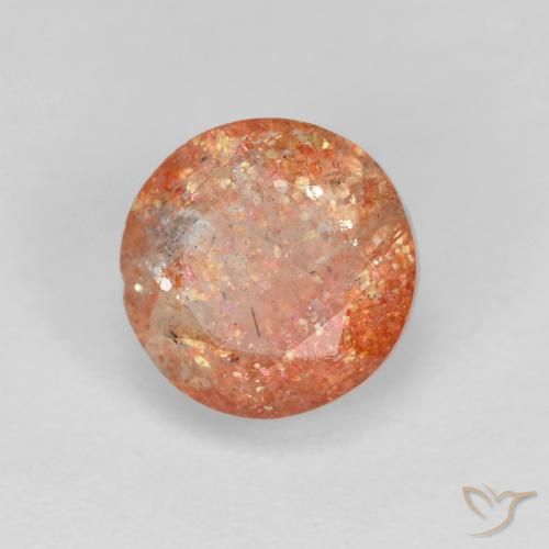 Pedra do Sol Toranja Laranja Natural 1.53ct, Redondo, Translúcido