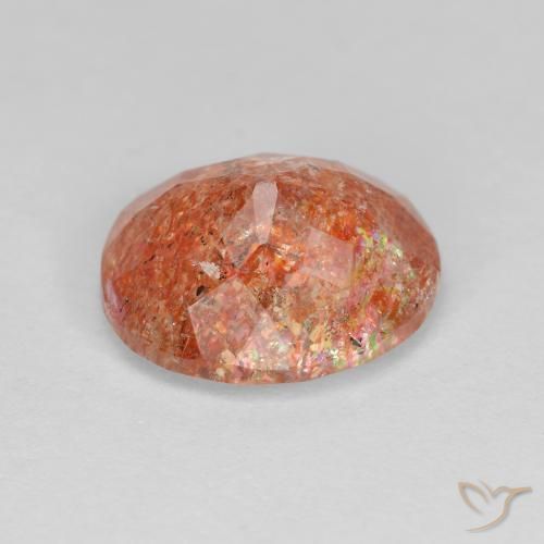 Pedra do Sol laranja avermelhado Natural 3.19ct, oval, Transparente