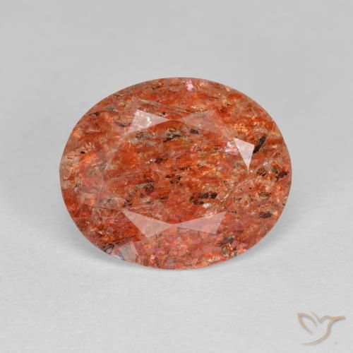 2.80ct Natural laranja avermelhado Pedra do Sol, oval, Transparente