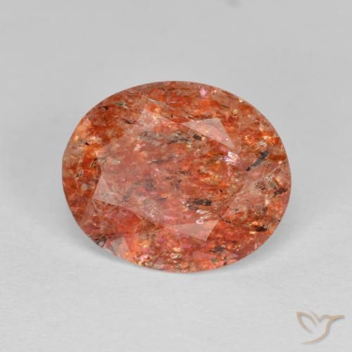Pedra do Sol laranja avermelhado Natural 2.80ct, oval, Transparente