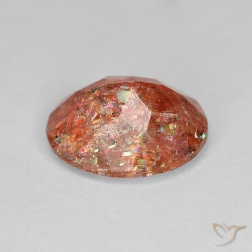 Pedra do Sol laranja avermelhado Natural 2.80ct, oval, Transparente