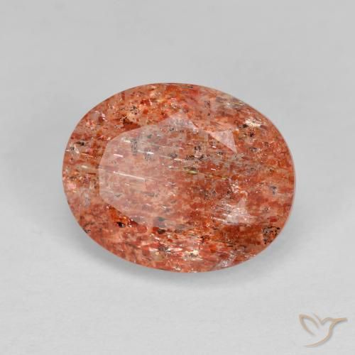 Pedra do Sol laranja quente Natural 3.47ct, oval, Transparente