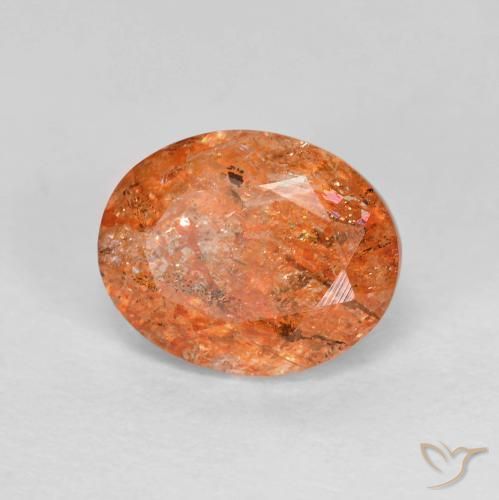 Pedra do Sol Laranja brilhante Natural 2.93ct, oval, Transparente