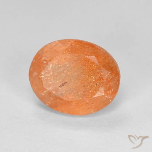 Pedra do Sol Inhame Laranja Natural 2.85ct, oval, Translúcido