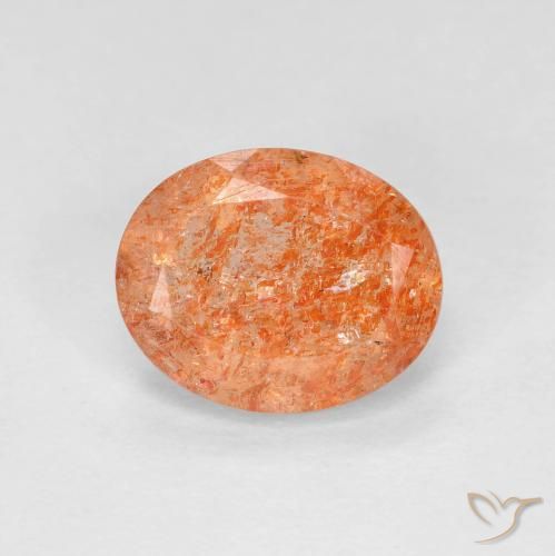 2.28ct Natural Laranja Profundo Pedra do Sol, oval, Transparente