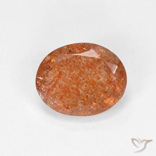 2.41ct Natural laranja avermelhado Pedra do Sol, oval, Transparente
