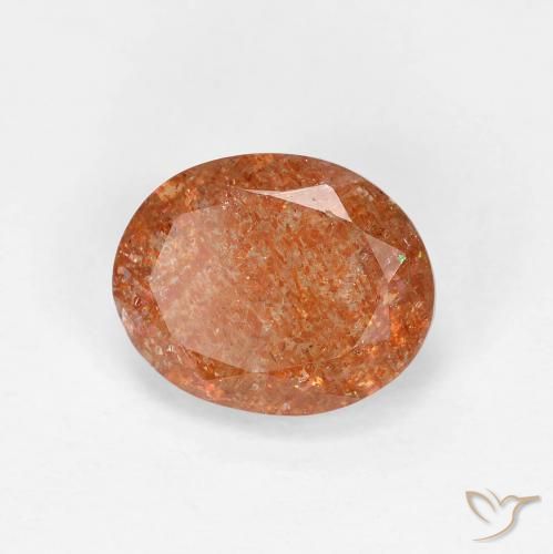 Pedra do Sol laranja avermelhado Natural 2.41ct, oval, Transparente