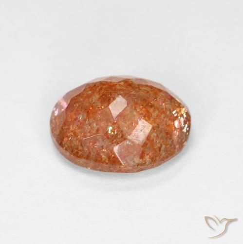 Pedra do Sol laranja avermelhado Natural 2.41ct, oval, Transparente