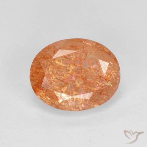2.60ct Natural laranja avermelhado Pedra do Sol, oval, Transparente