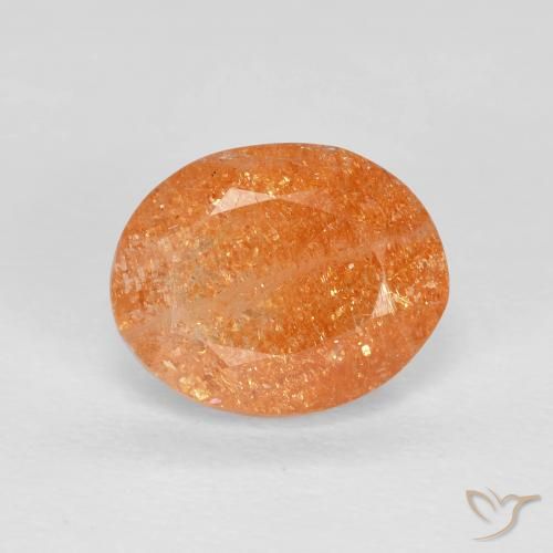 Pedra do Sol Laranja Profundo Natural 2.51ct, oval, Transparente