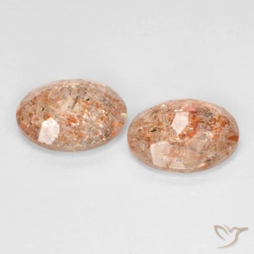 Pedras preciosas de Pedra do Sol Laranja claro natural de 4.08 ct, oval, Transparente