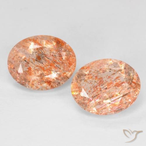 Pedras preciosas de Pedra do Sol Laranja claro natural de 5.07 ct, oval, Transparente
