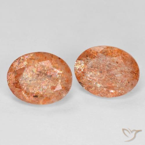 Pedras preciosas de Pedra do Sol Laranja Médio natural de 4.92 ct, oval, Transparente