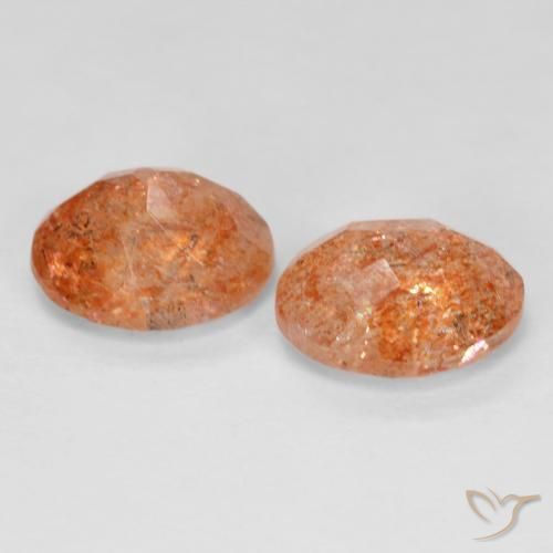Pedras preciosas de Pedra do Sol Laranja Médio natural de 4.92 ct, oval, Transparente